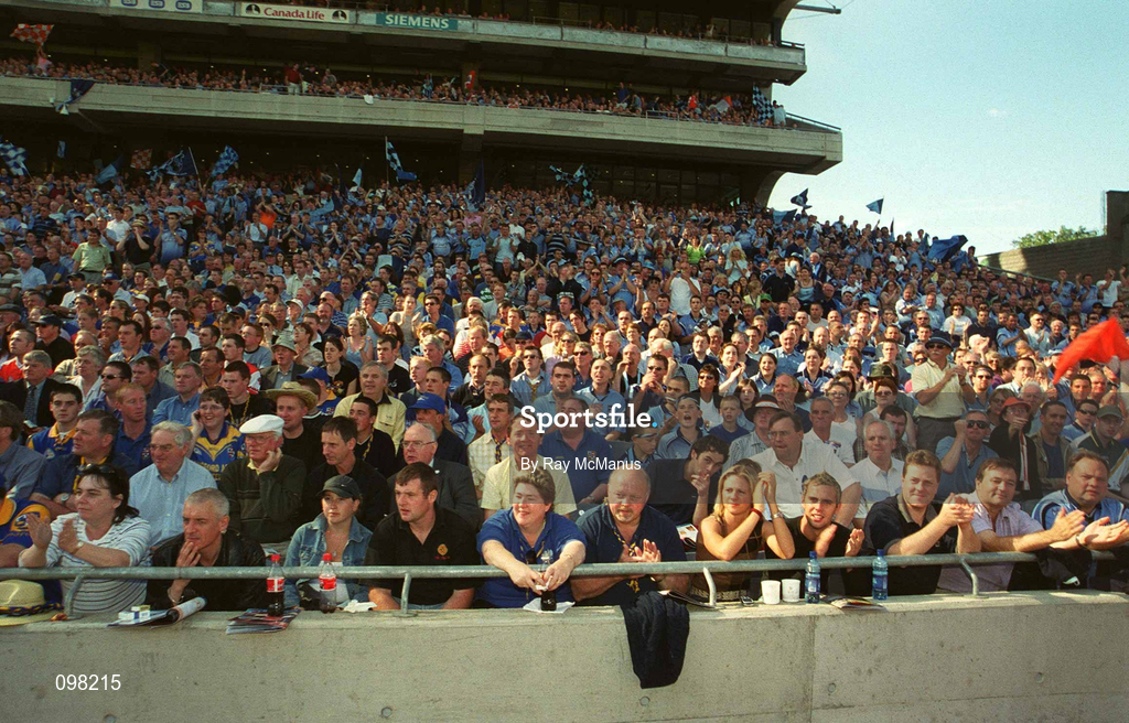 1 September 2002; Supporters in the Hogan Stand during the Bank of Ireland All-Ireland Senior Football Championship Semi-Final match between Armagh and Dublin at Croke Park in Dublin. Photo by Ray McManus/Sportsfile
