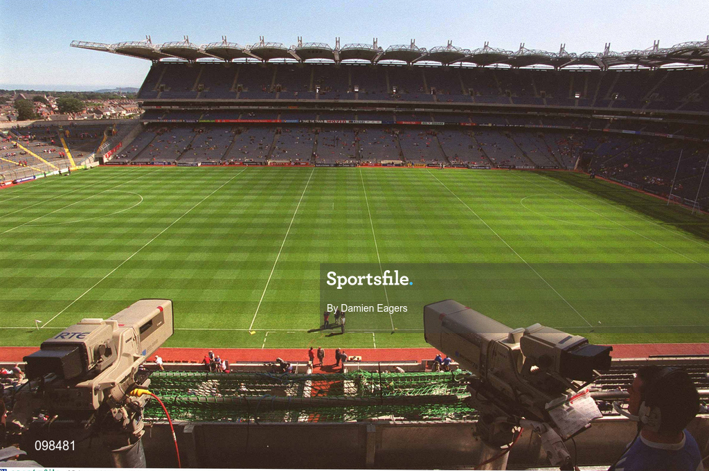 25 August 2002; A general view of TV cameras prior to the Bank of Ireland All-Ireland Senior Football Championship Semi-Final match between Kerry and Cork at Croke Park in Dublin. Photo by Damien Eagers/Sportsfile