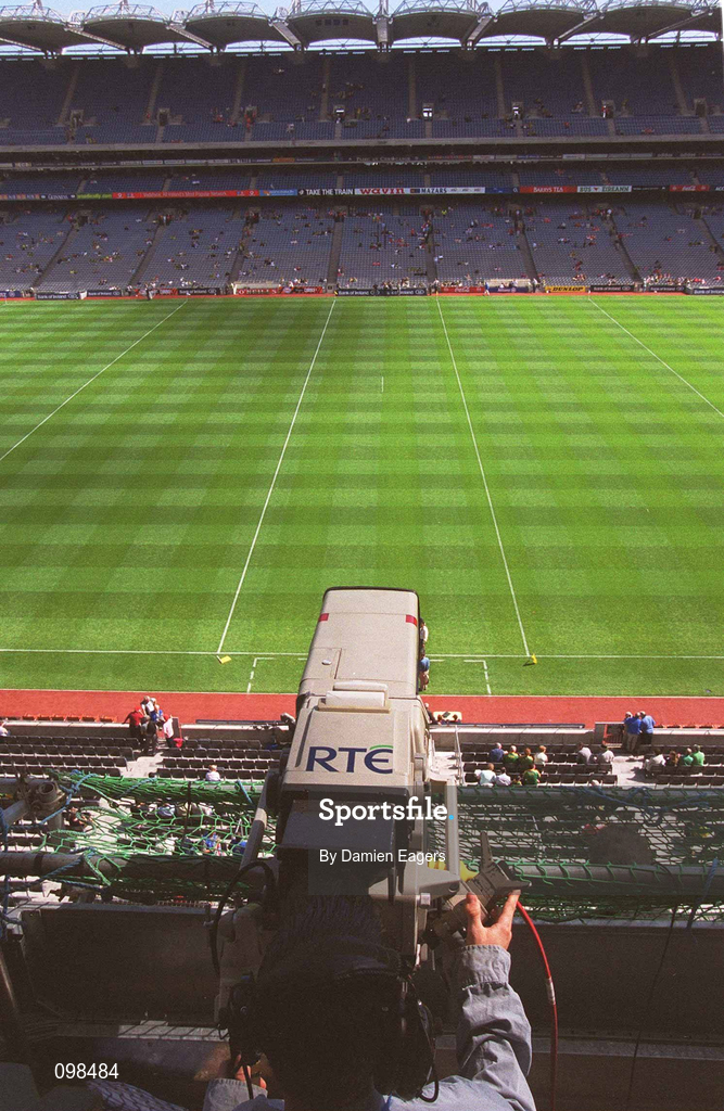 25 August 2002; A general view of RTE TV cameras prior to the Bank of Ireland All-Ireland Senior Football Championship Semi-Final match between Kerry and Cork at Croke Park in Dublin. Photo by Damien Eagers/Sportsfile