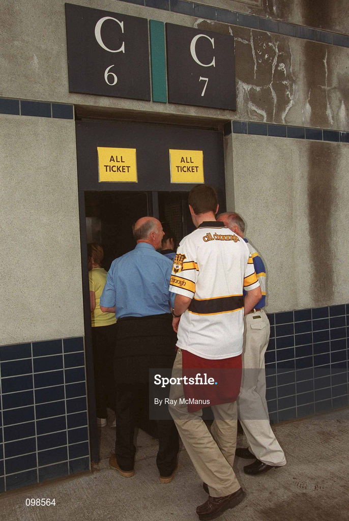 18 August 2002; Supporters enter turnstiles prior to the Guinness All-Ireland Senior Hurling Championship Semi-Final match between Kilkenny and Tipperary at Croke Park in Dublin. Photo by Ray McManus/Sportsfile