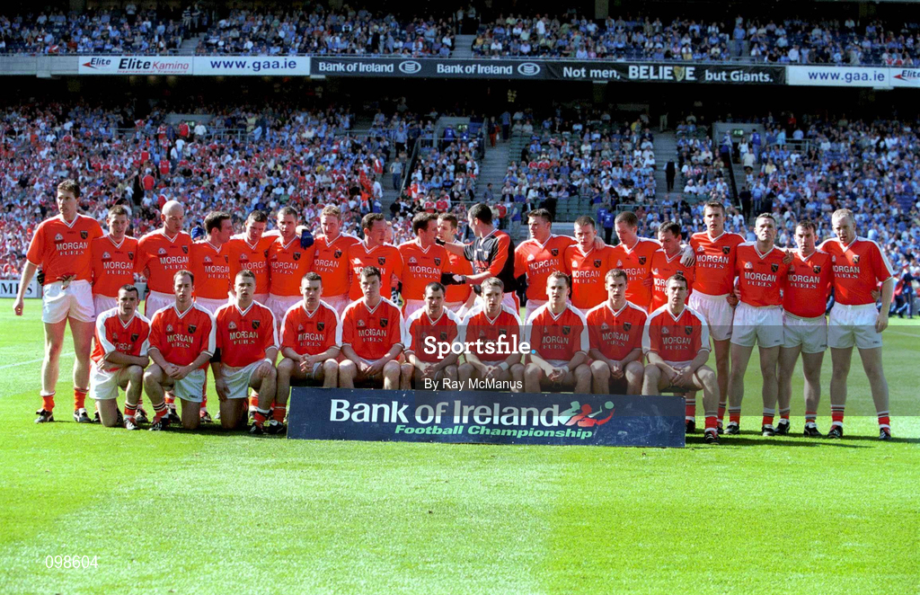 1 September 2002; The Armagh panel prior to the Bank of Ireland All-Ireland Senior Football Championship Semi-Final match between Armagh and Dublin at Croke Park in Dublin. Photo by Ray McManus/Sportsfile