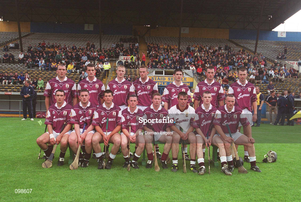 24 August 2002; The Galwaty team prior to the All-Ireland U21 Hurling Championship Semi-Final match between Galway and Wexford at Semple Stadium in Thurles, Tipperary. Photo by Damien Eagers/Sportsfile
