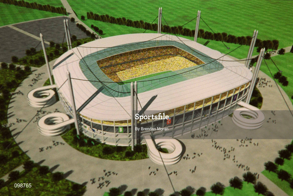 26 January 2000; A detailed view of the proposed National Stadium at the Sports Campus Ireland in Dublin. Photo by Brendan Moran/Sportsfile