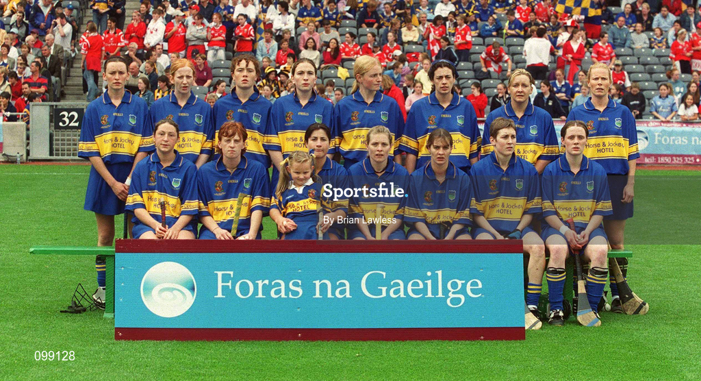 15 September 2002; The Tipperary team prior to the All-Ireland Senior Camogie Championship Final match between Cork and Tipperary at Croke Park in Dublin. Photo by Brian Lawless/Sportsfile