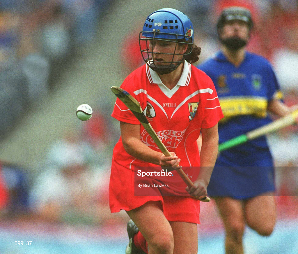 15 September 2002; Jennifer O'Leary of Cork during the All-Ireland Senior Camogie Championship Final match between Cork and Tipperary at Croke Park in Dublin. Photo by Brian Lawless/Sportsfile