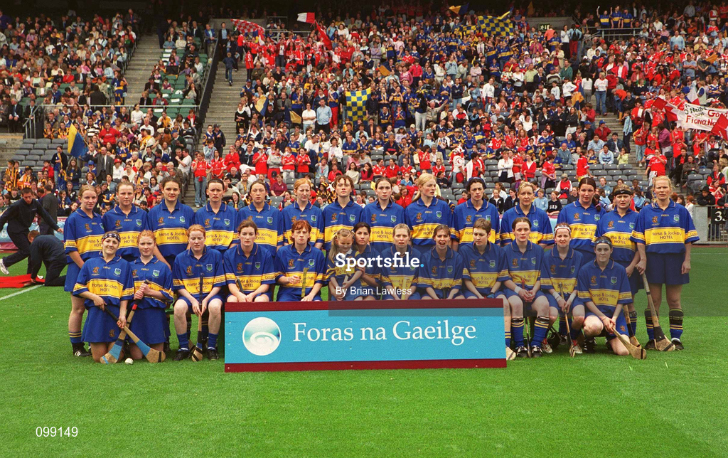 15 September 2002; The Tipperary panel prior to the All-Ireland Senior Camogie Championship Final match between Cork and Tipperary at Croke Park in Dublin. Photo by Brian Lawless/Sportsfile