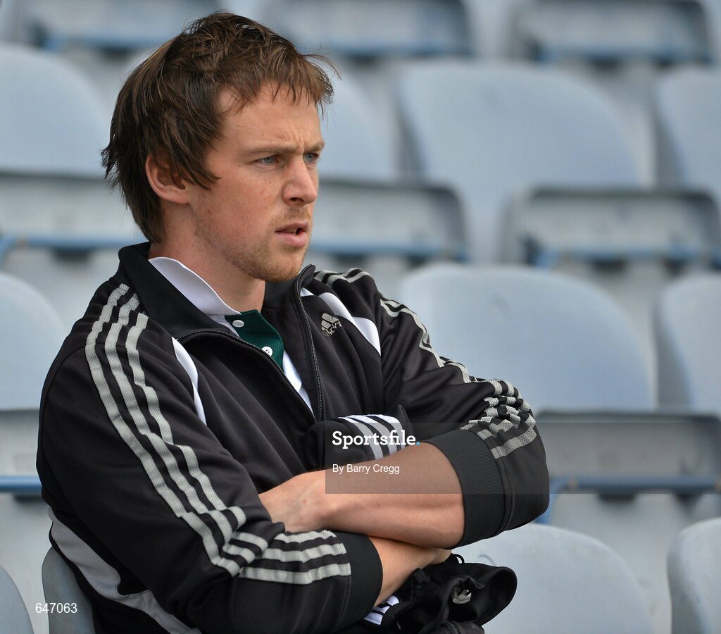 17 June 2012; Former Cavan footballer Seanie Johnston watches the game from the stand. Leinster GAA Football Senior Championship Quarter-Final, Offaly v Kildare, O'Moore Park, Portlaoise, Co. Laois. Picture credit: Barry Cregg / SPORTSFILE