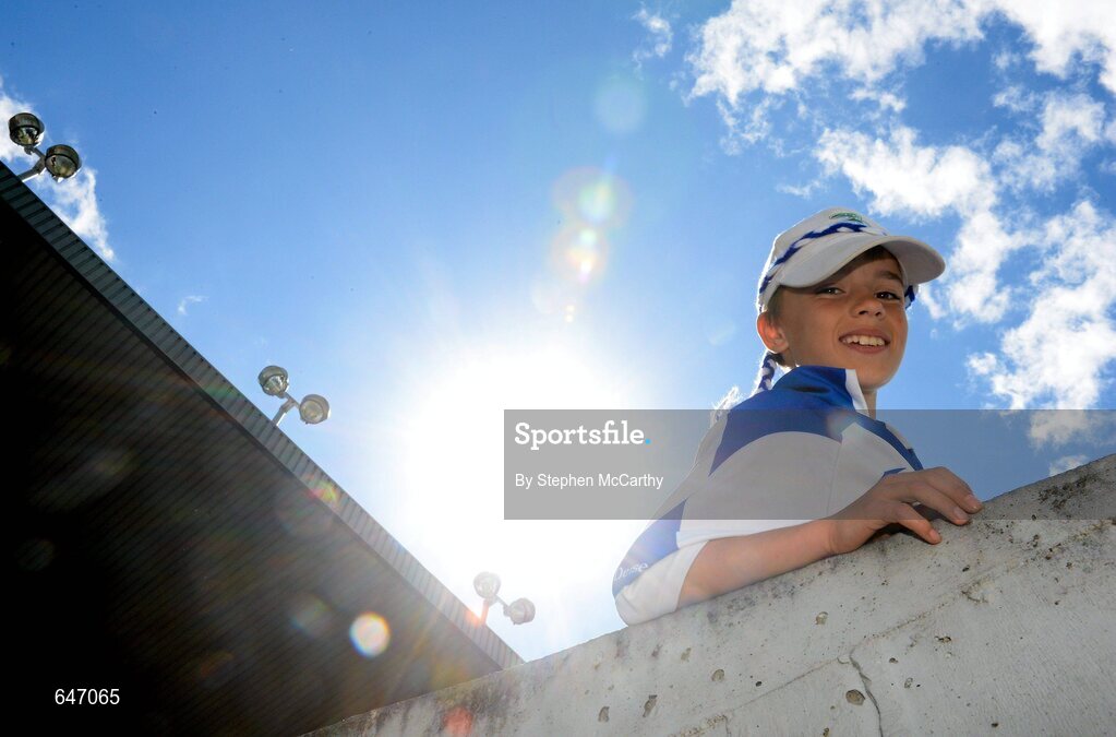 17 June 2012; Waterford supporter Paul Allen, age 11, from Kill, Co. Waterford, ahead of the game. Munster GAA Hurling Senior Championship Semi-Final, Clare v Waterford, Semple Stadium, Thurles, Co. Tipperary. Picture credit: Stephen McCarthy / SPORTSFILE