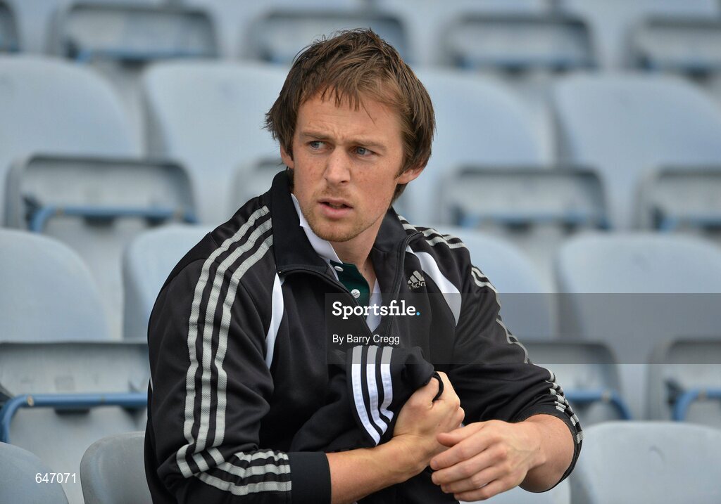 17 June 2012; Former Cavan footballer Seanie Johnston watches the game from the stand. Leinster GAA Football Senior Championship Quarter-Final, Offaly v Kildare, O'Moore Park, Portlaoise, Co. Laois. Picture credit: Barry Cregg / SPORTSFILE