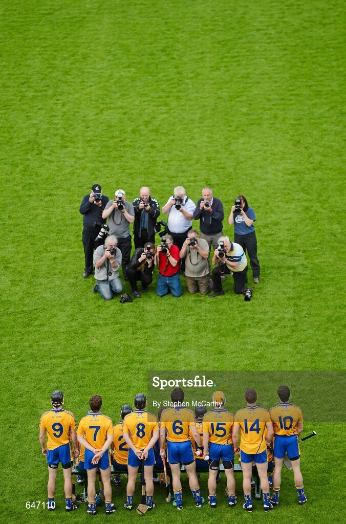 17 June 2012; The Clare team have their photograph taken ahead of the game. Munster GAA Hurling Senior Championship Semi-Final, Clare v Waterford, Semple Stadium, Thurles, Co. Tipperary. Picture credit: Stephen McCarthy / SPORTSFILE