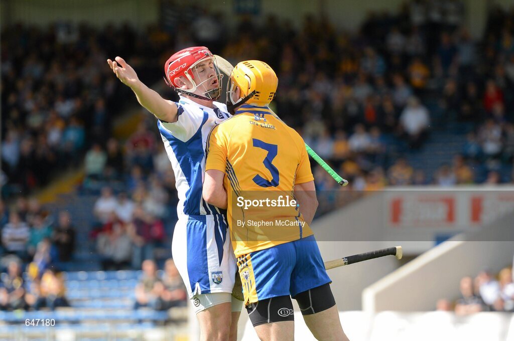 17 June 2012; Eoin Kelly, Waterford, celebrates infront of Cian Dillon, Clare, after scoring his side's first goal from a penalty. Munster GAA Hurling Senior Championship Semi-Final, Clare v Waterford, Semple Stadium, Thurles, Co. Tipperary. Picture credit: Stephen McCarthy / SPORTSFILE