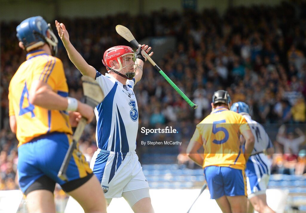 17 June 2012; Eoin Kelly, Waterford, celebrates after scoring his side's first goal. Munster GAA Hurling Senior Championship Semi-Final, Clare v Waterford, Semple Stadium, Thurles, Co. Tipperary. Picture credit: Stephen McCarthy / SPORTSFILE