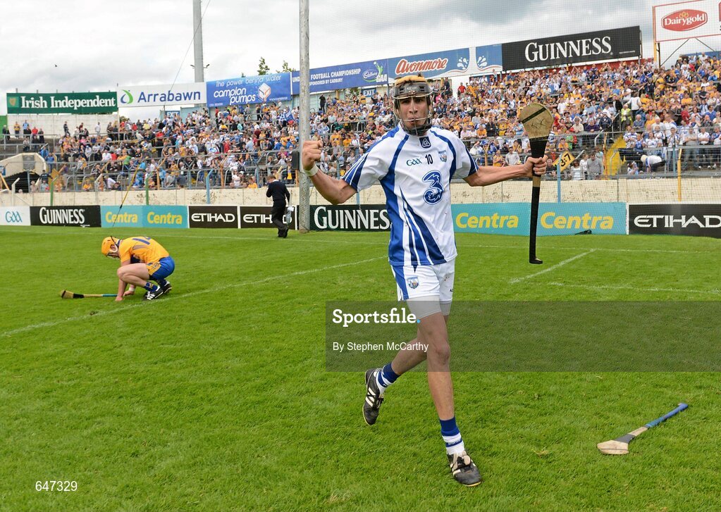 17 June 2012; Maurice Shanahan, Waterford, celebrates his side's victory. Munster GAA Hurling Senior Championship Semi-Final, Clare v Waterford, Semple Stadium, Thurles, Co. Tipperary. Picture credit: Stephen McCarthy / SPORTSFILE