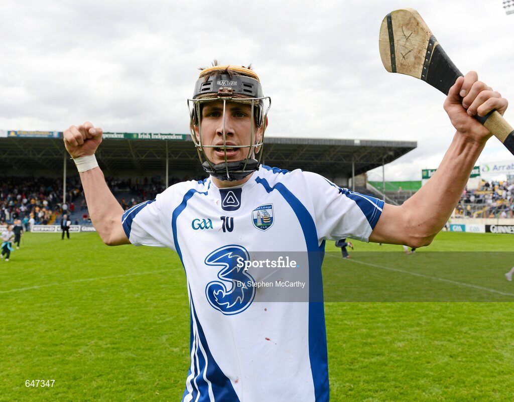 17 June 2012; Maurice Shanahan, Waterford, celebrates his side's victory. Munster GAA Hurling Senior Championship Semi-Final, Clare v Waterford, Semple Stadium, Thurles, Co. Tipperary. Picture credit: Stephen McCarthy / SPORTSFILE