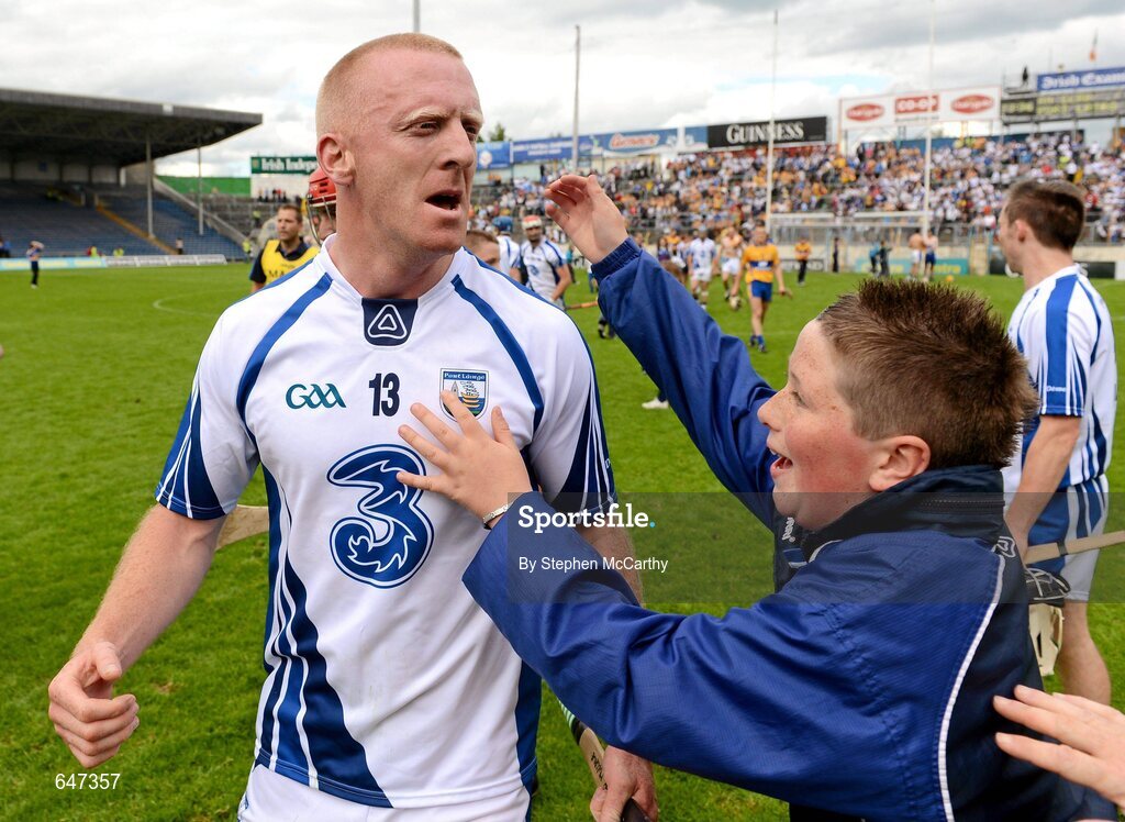 17 June 2012; John Mullane, Waterford, celebrates his side's victory. Munster GAA Hurling Senior Championship Semi-Final, Clare v Waterford, Semple Stadium, Thurles, Co. Tipperary. Picture credit: Stephen McCarthy / SPORTSFILE