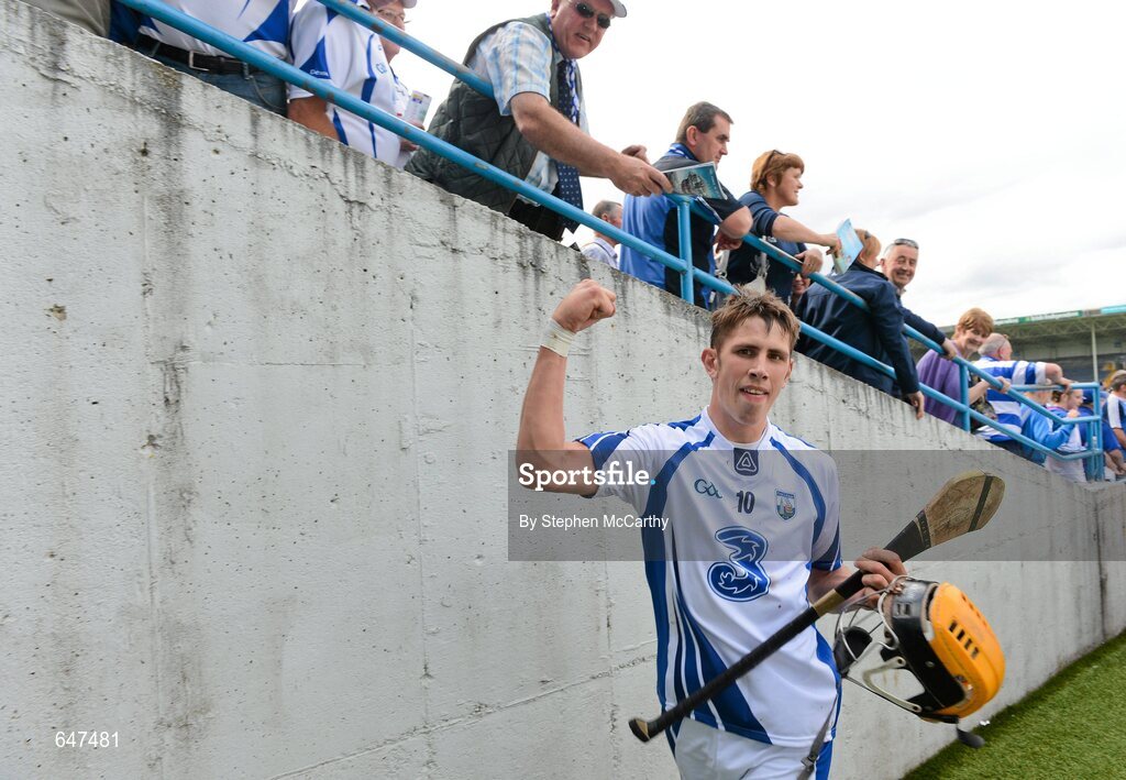 17 June 2012; Maurice Shanahan, Waterford, celebrates his side's victory. Munster GAA Hurling Senior Championship Semi-Final, Clare v Waterford, Semple Stadium, Thurles, Co. Tipperary. Picture credit: Stephen McCarthy / SPORTSFILE