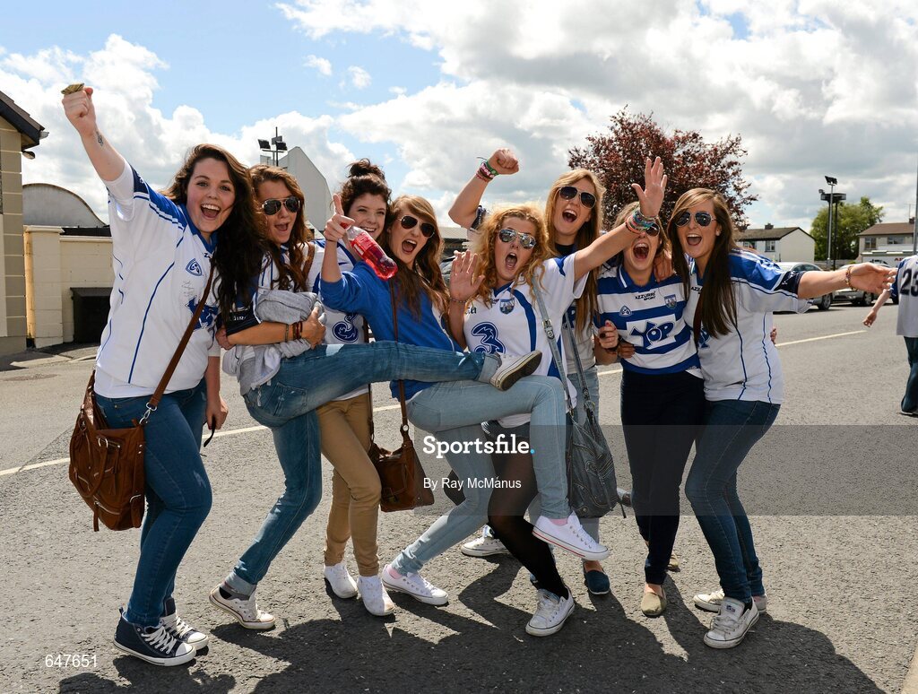 17 June 2012; Waterford supporters, from Dungarvan, in jovial mood as they arrive for the game. Munster GAA Hurling Senior Championship Semi-Final, Clare v Waterford, Semple Stadium, Thurles, Co. Tipperary. Picture credit: Ray McManus / SPORTSFILE
