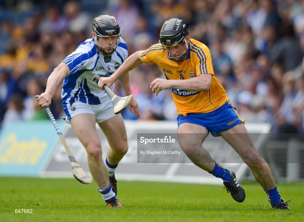 17 June 2012; Nicky O'Connell, Clare, in action against Philip Mahony, Waterford. Munster GAA Hurling Senior Championship Semi-Final, Clare v Waterford, Semple Stadium, Thurles, Co. Tipperary. Picture credit: Stephen McCarthy / SPORTSFILE