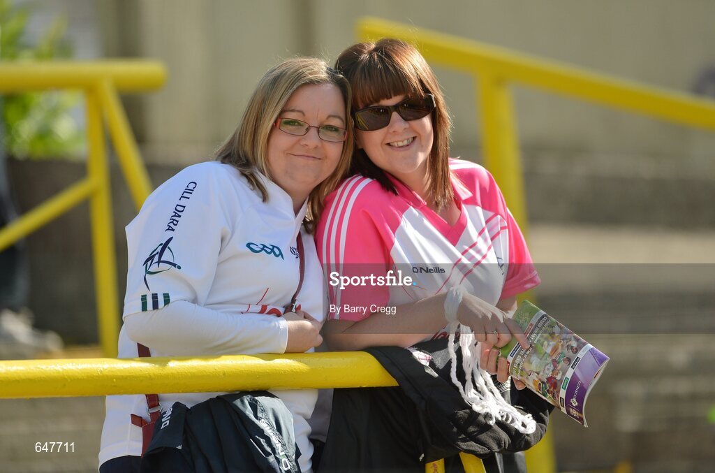 17 June 2012; Kildare fans Paula Mcabe, left, and Noeleen Jennings after the game. Leinster GAA Football Senior Championship Quarter-Final, Offaly v Kildare, O'Moore Park, Portlaoise, Co. Laois. Picture credit: Barry Cregg / SPORTSFILE
