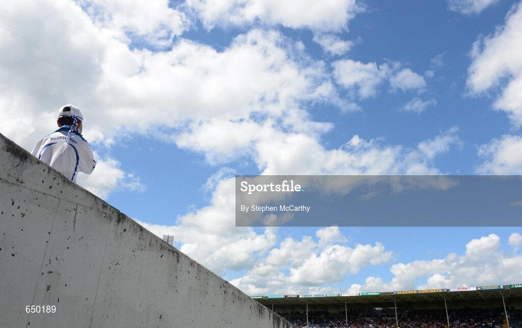 17 June 2012; Waterford supporter Paul Allen, age 11, from Kill, Co. Waterford, ahead of the game. Munster GAA Hurling Senior Championship Semi-Final, Clare v Waterford, Semple Stadium, Thurles, Co. Tipperary. Picture credit: Stephen McCarthy / SPORTSFILE