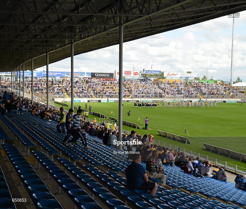 17 June 2012; The Waterford and Clare teams parade before the game. Munster GAA Hurling Senior Championship Semi-Final, Clare v Waterford, Semple Stadium, Thurles, Co. Tipperary. Picture credit: Ray McManus / SPORTSFILE