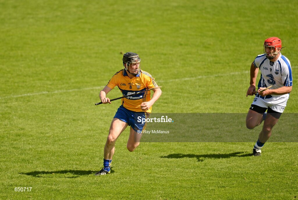 17 June 2012; Nicky O'Connell, Clare, in action against Seamus Prendergast, Waterford. Munster GAA Hurling Senior Championship Semi-Final, Clare v Waterford, Semple Stadium, Thurles, Co. Tipperary. Picture credit: Ray McManus / SPORTSFILE