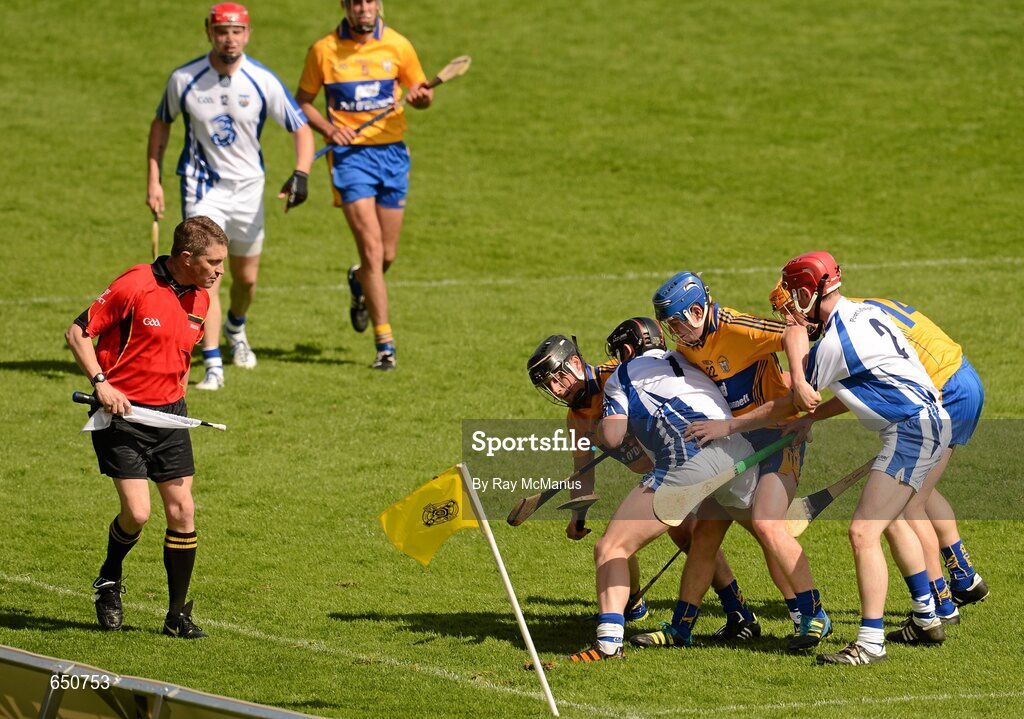 17 June 2012; Standby referee Barry Kelly keeps a close eye on play during the first half. Munster GAA Hurling Senior Championship Semi-Final, Clare v Waterford, Semple Stadium, Thurles, Co. Tipperary. Picture credit: Ray McManus / SPORTSFILE