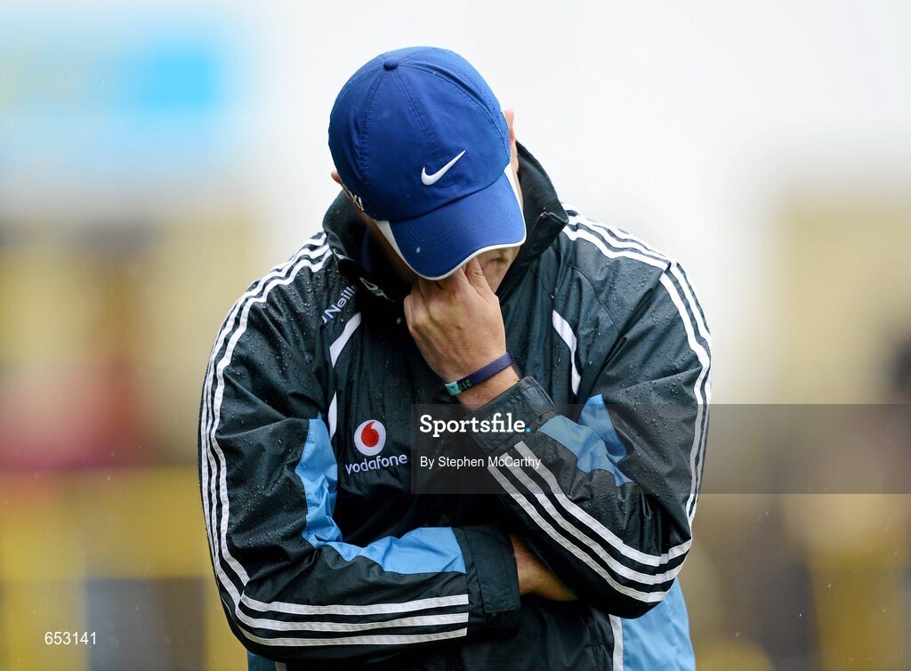 23 June 2012; Dublin manager Anthony Daly during the closing stages of the game. Leinster GAA Hurling Senior Championship Semi-Final, Dublin v Kilkenny, O'Moore Park, Portlaoise, Co. Laois. Picture credit: Stephen McCarthy / SPORTSFILE