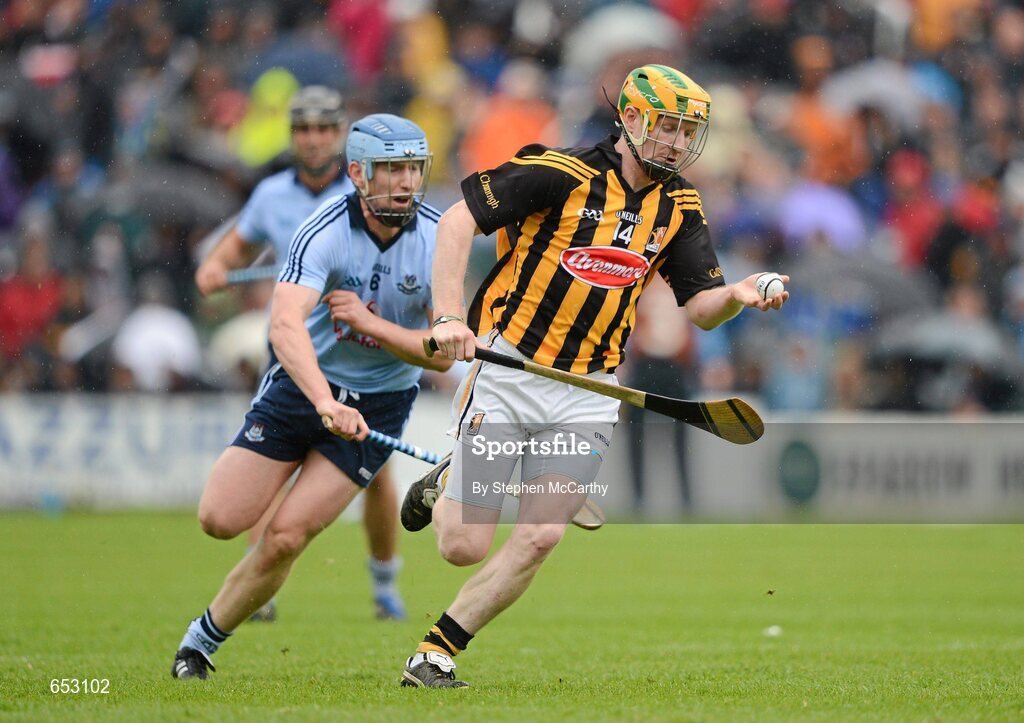 23 June 2012; Richie Power, Kilkenny, in action against Joey Boland, Dublin. Leinster GAA Hurling Senior Championship Semi-Final, Dublin v Kilkenny, O'Moore Park, Portlaoise, Co. Laois. Picture credit: Stephen McCarthy / SPORTSFILE