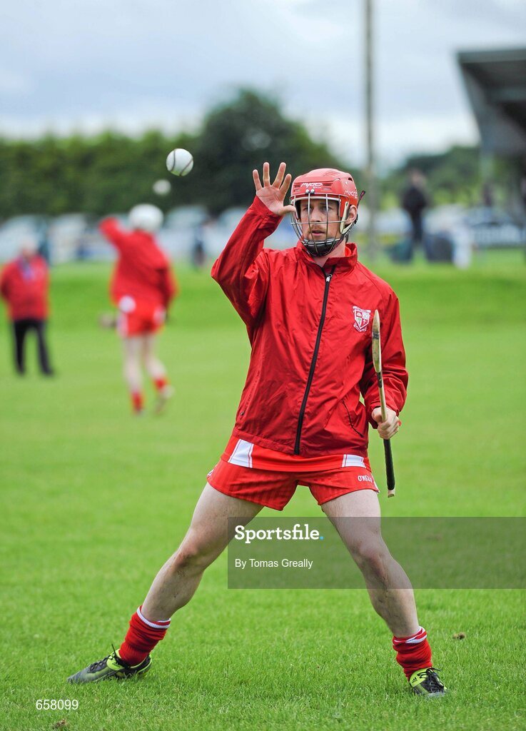 30 June 2012; Seanie Johnston, Coill Dubh, warms up before the game. Kildare Senior Hurling Championship Preliminary Round, Éire Óg v Coill Dubh, Clane GAA, Prosperous Road, Clane, Co. Kildare. Picture credit: Tomas Greally / SPORTSFILE