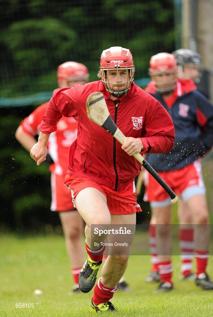 30 June 2012; Seanie Johnston, Coill Dubh, warms up before the game. Kildare Senior Hurling Championship Preliminary Round, Éire Óg v Coill Dubh, Clane GAA, Prosperous Road, Clane, Co. Kildare. Picture credit: Tomas Greally / SPORTSFILE