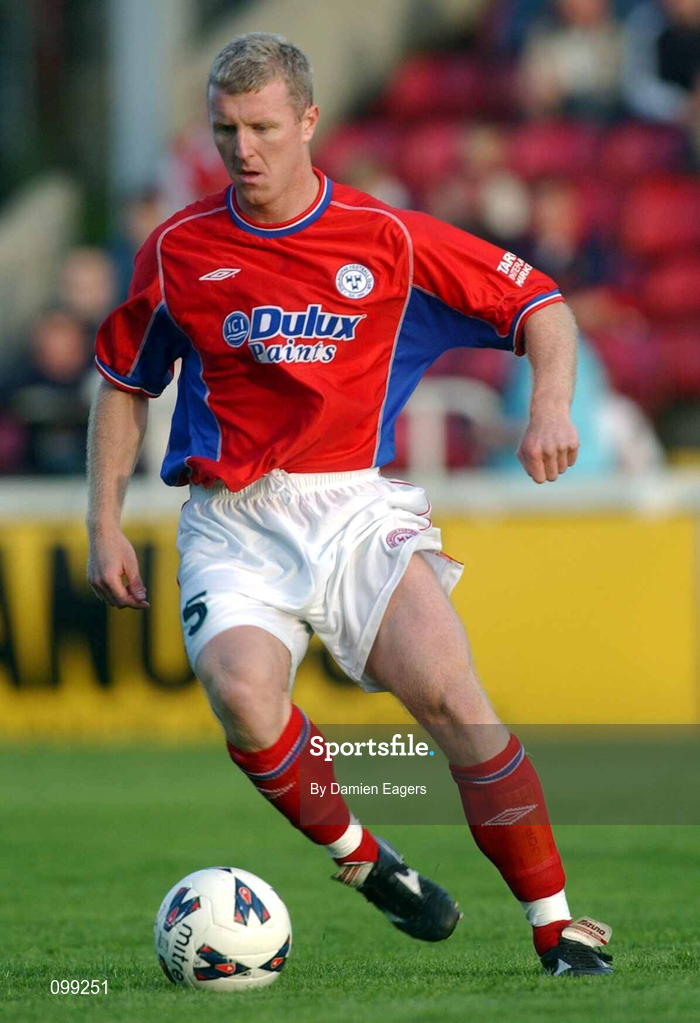 16 August 2002; Barry Prenderville of Shelbourne during the eircom League Premier Division match between St Patrick's Athletic and Shelbourne at Richmond Park in Dublin. Photo by Damien Eagers/Sportsfile