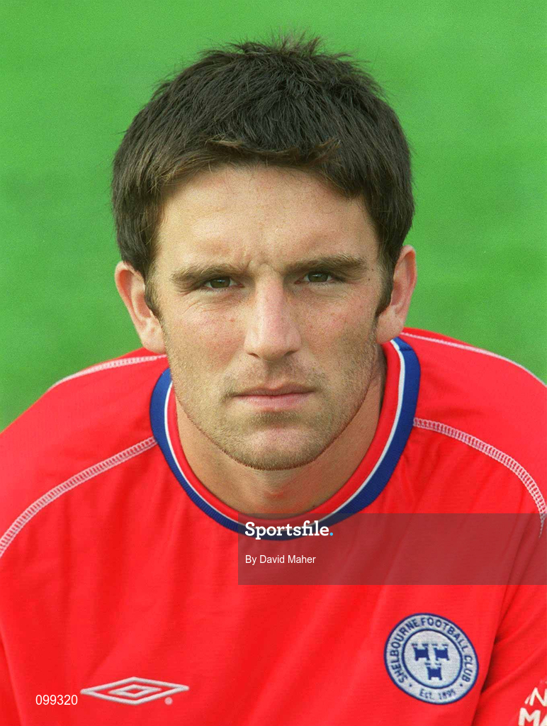 24 August 2002; Stuart Byrne during a Shelbourne squad portrait session at Tolka Park in Dublin. Photo by David Maher/Sportsfile