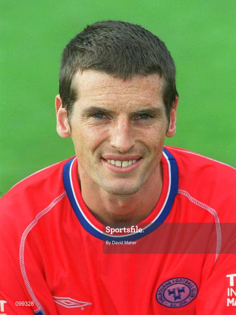 24 August 2002; Jim Crawford during a Shelbourne squad portrait session at Tolka Park in Dublin. Photo by David Maher/Sportsfile