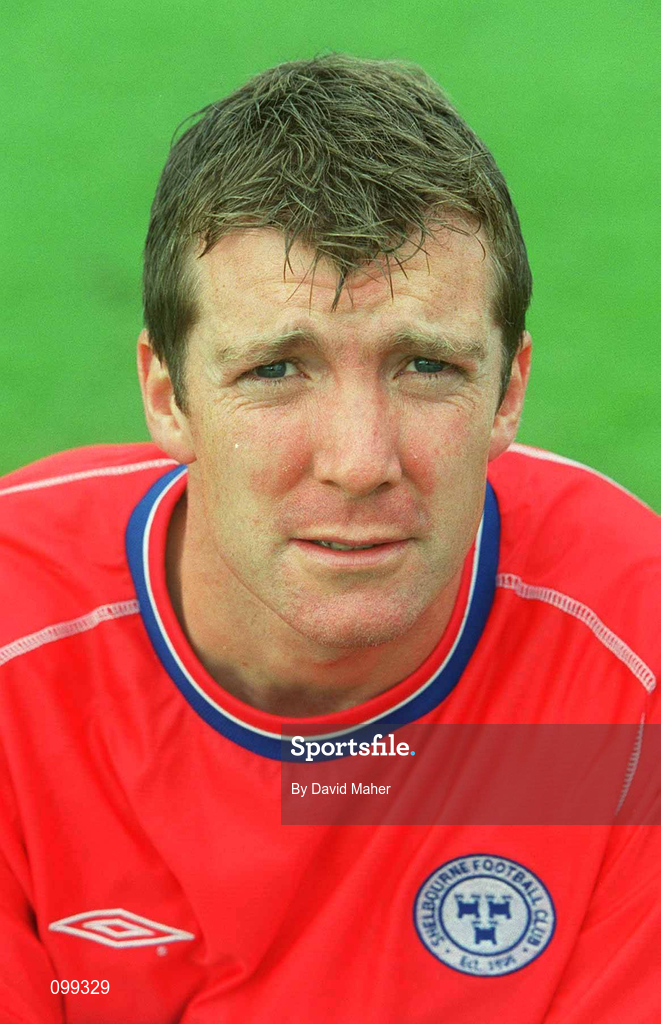 24 August 2002; Jim Gannon during a Shelbourne squad portrait session at Tolka Park in Dublin. Photo by David Maher/Sportsfile