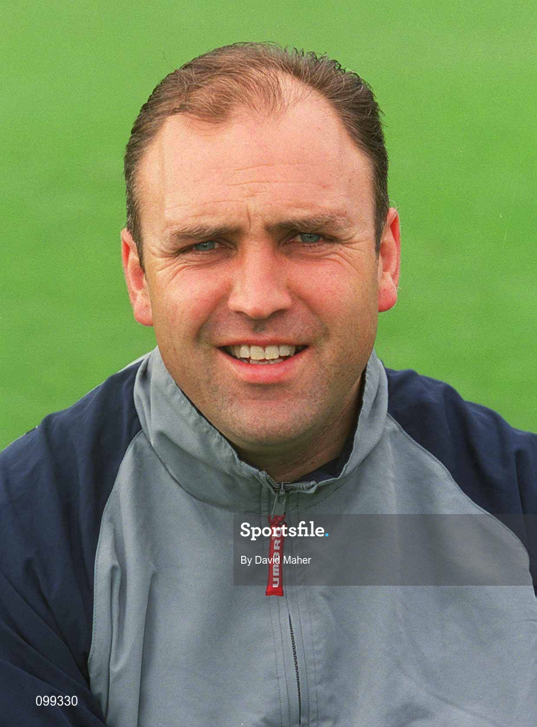 24 August 2002; Assistant manager Johnny McDonnell during a Shelbourne squad portrait session at Tolka Park in Dublin. Photo by David Maher/Sportsfile
