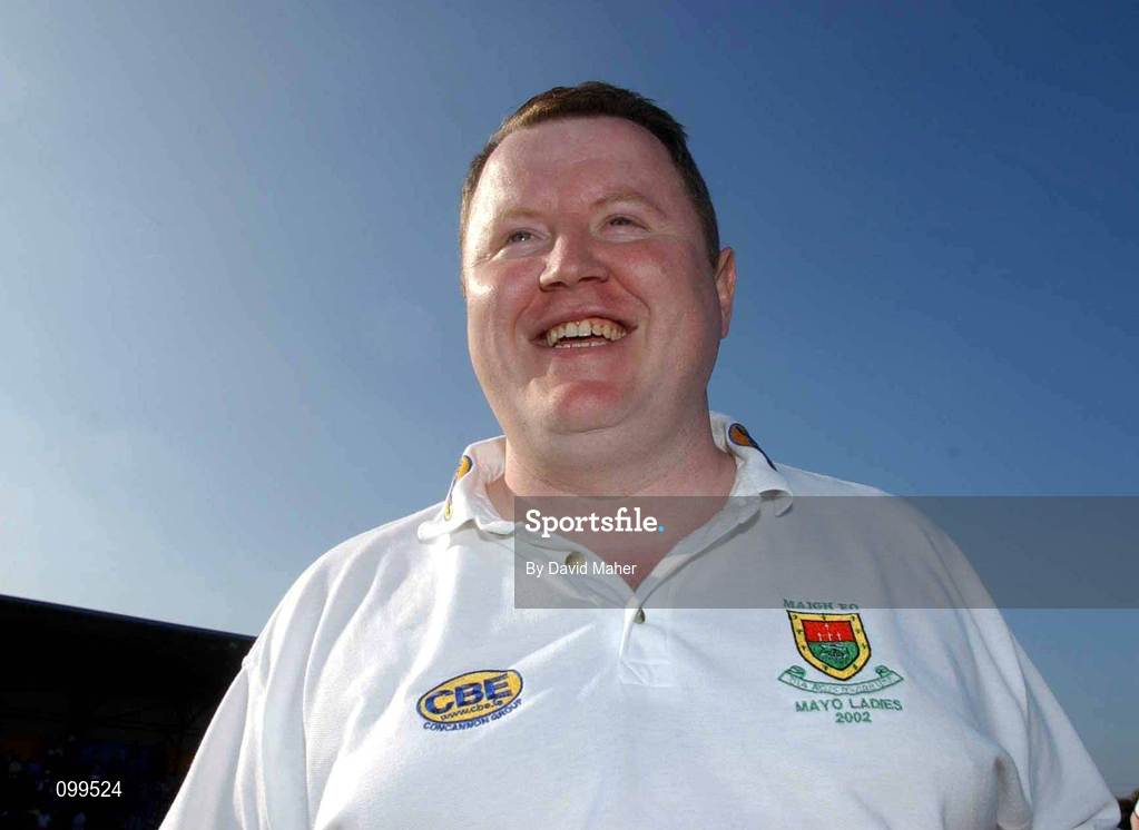 14 September 2002; Mayo manager Finbarr Egan during the All-Ireland Ladies Football Championship semi-final match between Dublin and Mayo at Pearse Park in Longford. Photo by David Maher/Sportsfile