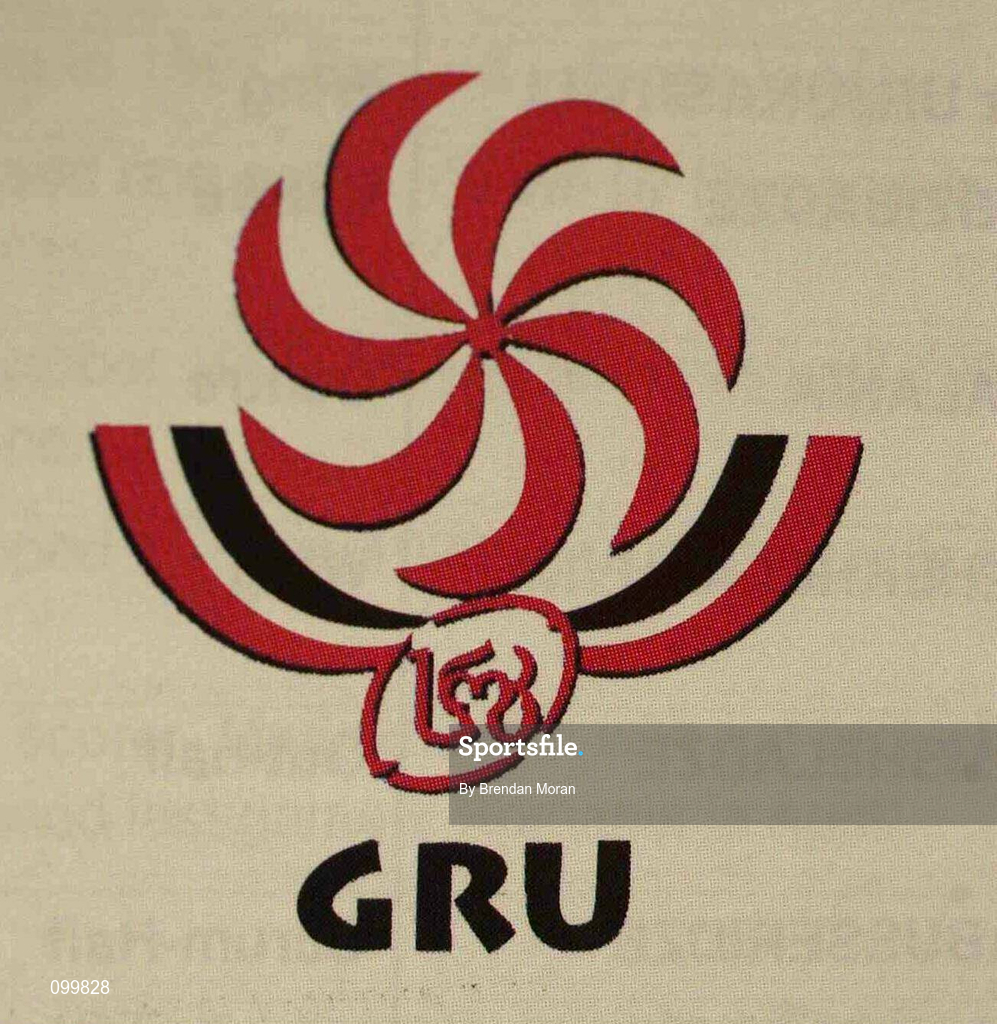 28 September 2002; A general view of a Georgua rugby union crest during the Rugby World Cup 2003 Qualifier match between Ireland and Georgia at Lansdowne Road in Dublin. Photo by Brendan Moran/Sportsfile