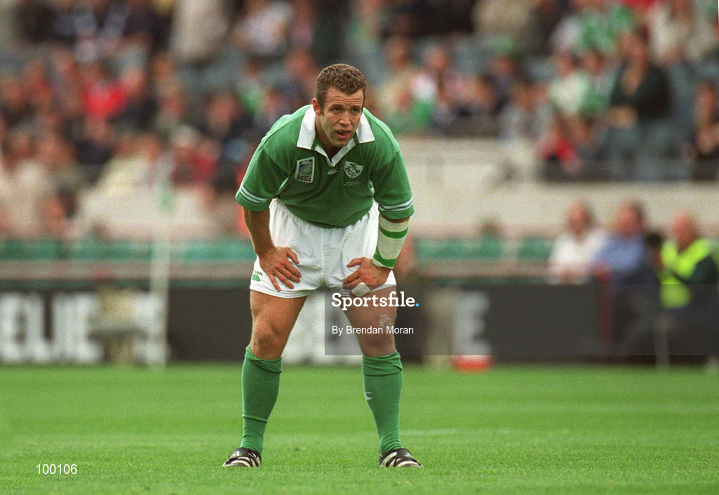 28 September 2002; Kevin Maggs of Ireland during the Rugby World Cup 2003 Qualifier match between Ireland and Georgia at Lansdowne Road in Dublin. Photo by Brendan Moran/Sportsfile