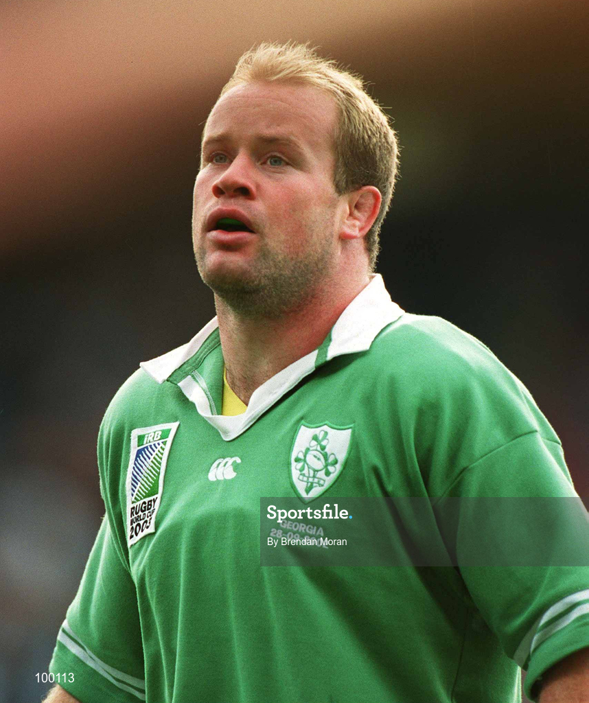 28 September 2002; Frank Sheahan of Ireland during the Rugby World Cup 2003 Qualifier match between Ireland and Georgia at Lansdowne Road in Dublin. Photo by Brendan Moran/Sportsfile
