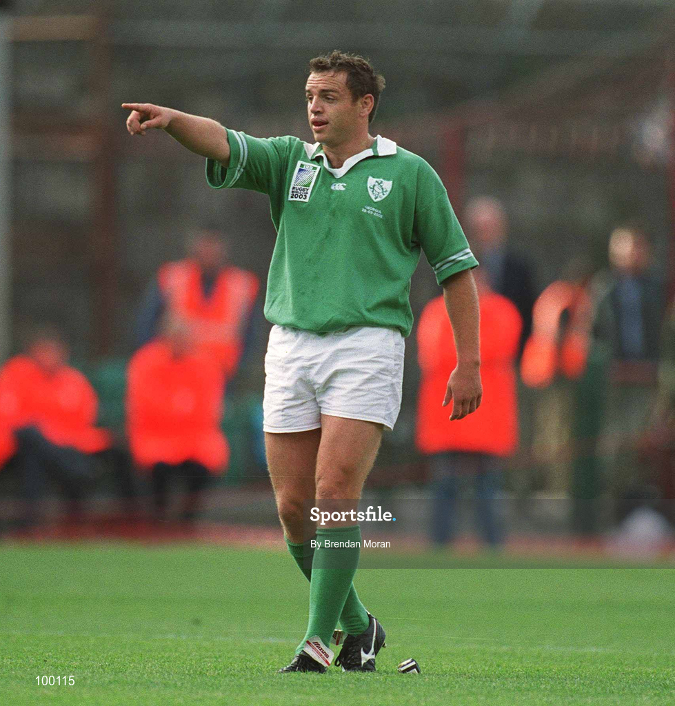 28 September 2002; Rob Henderson of Ireland during the Rugby World Cup 2003 Qualifier match between Ireland and Georgia at Lansdowne Road in Dublin. Photo by Brendan Moran/Sportsfile