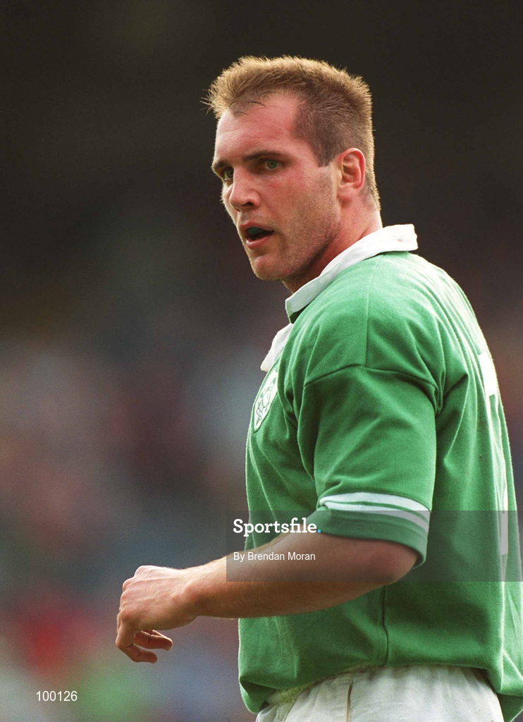 28 September 2002; Keith Gleeson of Ireland during the Rugby World Cup 2003 Qualifier match between Ireland and Georgia at Lansdowne Road in Dublin. Photo by Brendan Moran/Sportsfile