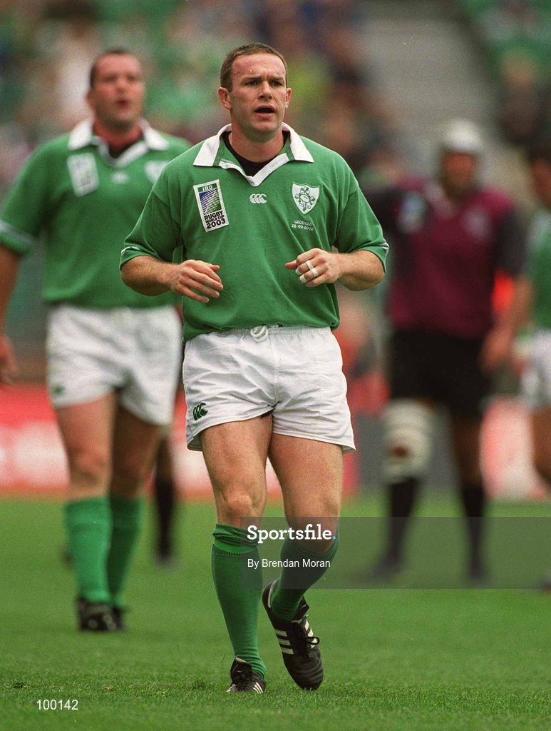 28 September 2002; John Kelly of Ireland during the Rugby World Cup 2003 Qualifier match between Ireland and Georgia at Lansdowne Road in Dublin. Photo by Brendan Moran/Sportsfile