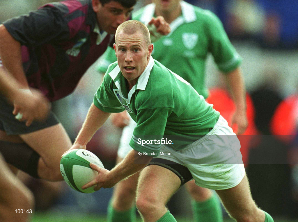 28 September 2002; Peter Stringer of Ireland during the Rugby World Cup 2003 Qualifier match between Ireland and Georgia at Lansdowne Road in Dublin. Photo by Brendan Moran/Sportsfile