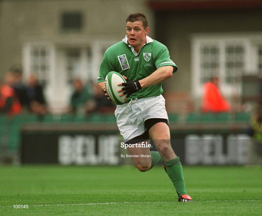 28 September 2002; Brian O'Driscoll of Ireland during the Rugby World Cup 2003 Qualifier match between Ireland and Georgia at Lansdowne Road in Dublin. Photo by Brendan Moran/Sportsfile