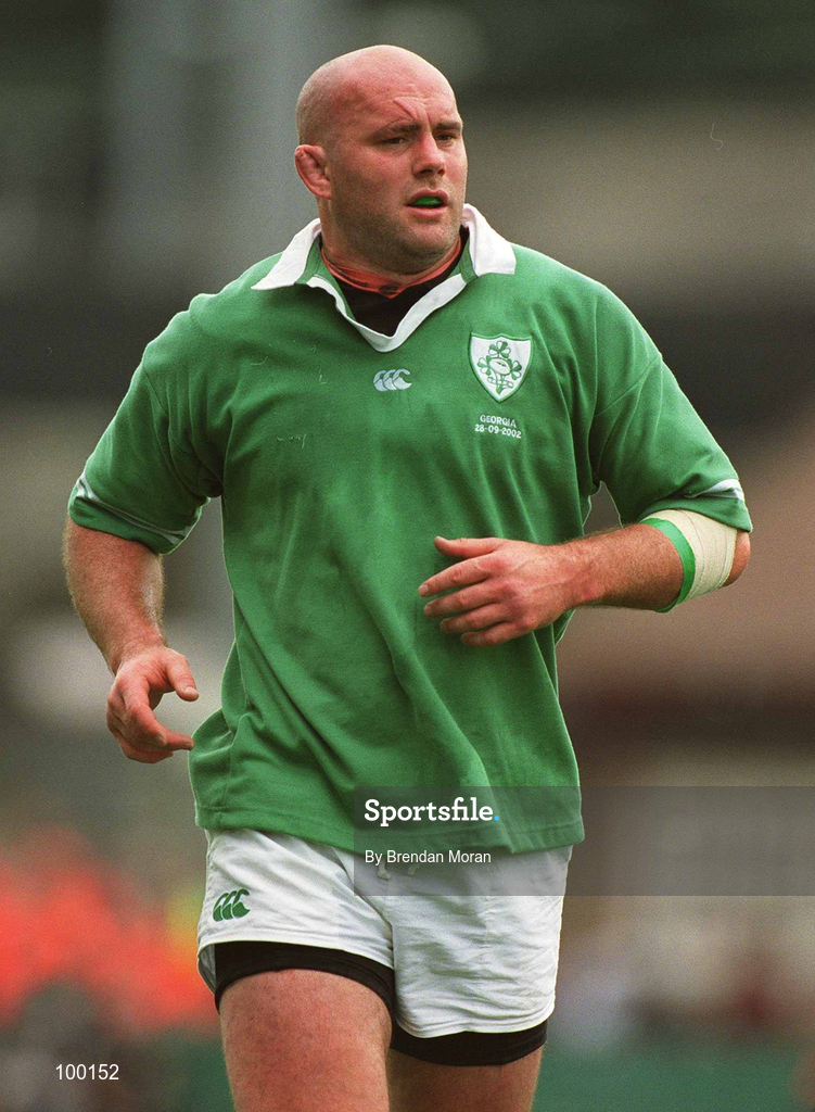 28 September 2002; John Hayes of Ireland during the Rugby World Cup 2003 Qualifier match between Ireland and Georgia at Lansdowne Road in Dublin. Photo by Brendan Moran/Sportsfile