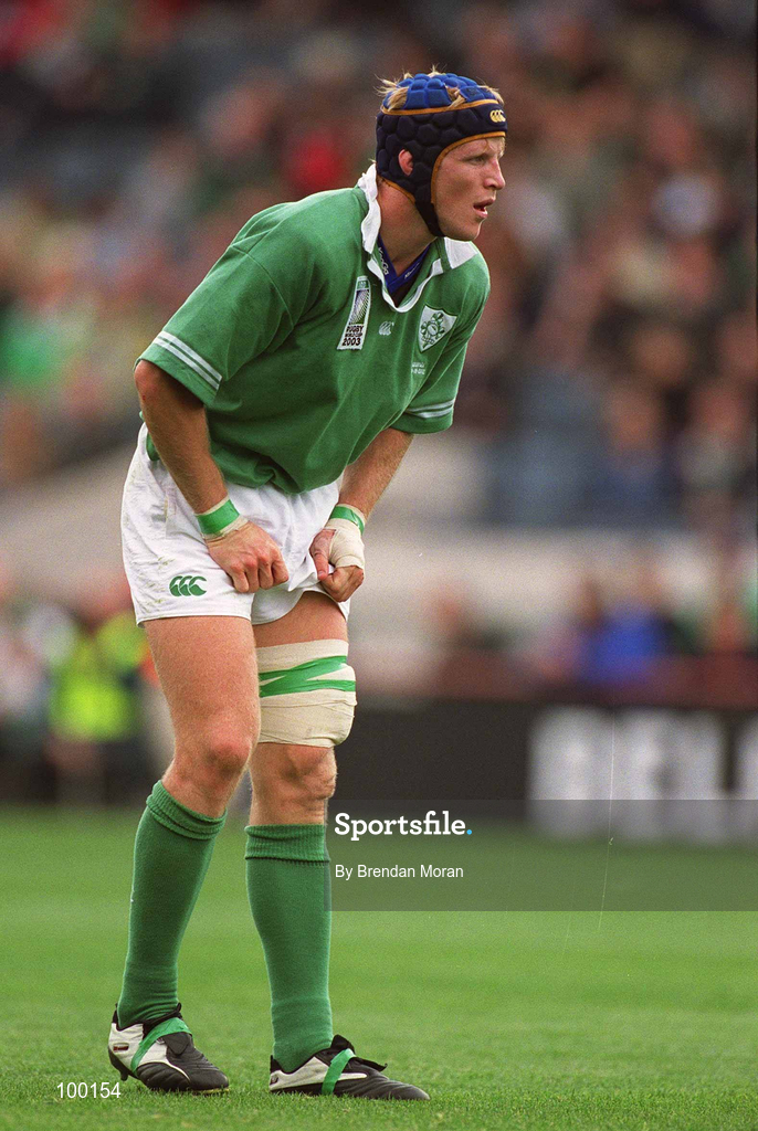 28 September 2002; Simon Easterby of Ireland during the Rugby World Cup 2003 Qualifier match between Ireland and Georgia at Lansdowne Road in Dublin. Photo by Brendan Moran/Sportsfile