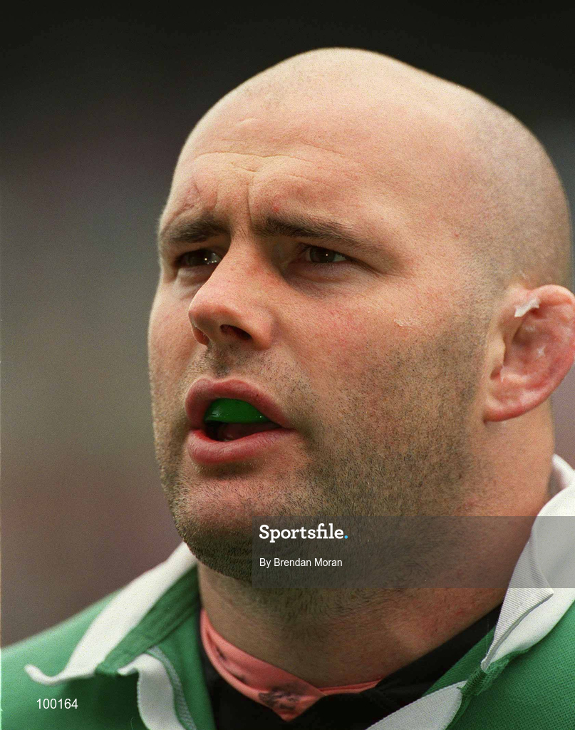 28 September 2002; John Hayes of Ireland prior to the Rugby World Cup 2003 Qualifier match between Ireland and Georgia at Lansdowne Road in Dublin. Photo by Brendan Moran/Sportsfile