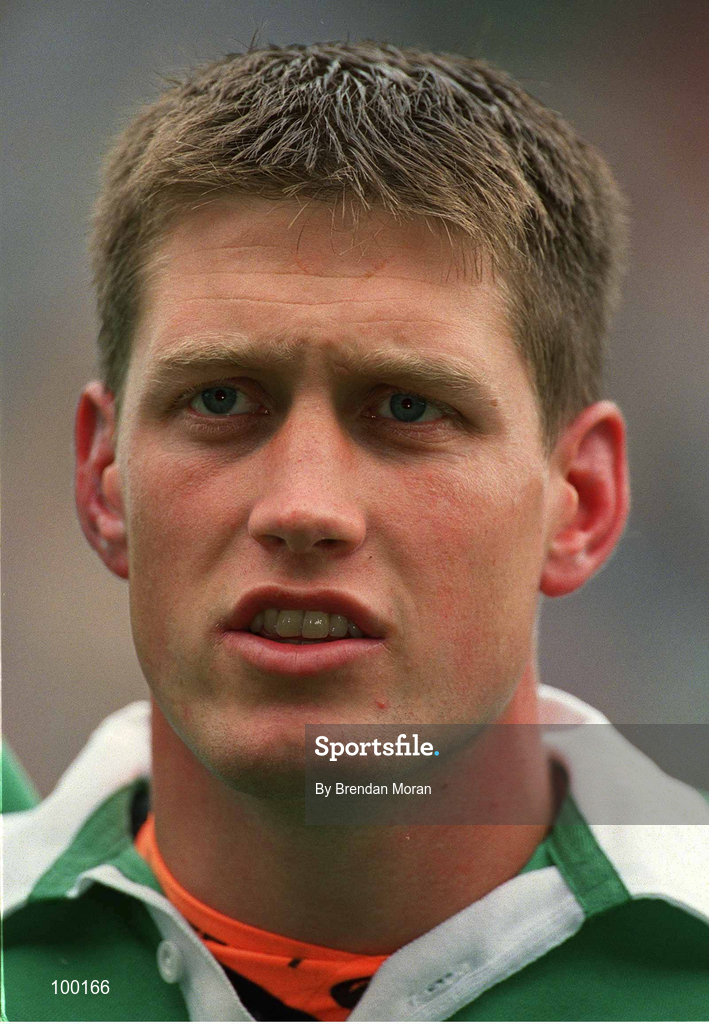 28 September 2002; Ronan O'Gara of Ireland prior to the Rugby World Cup 2003 Qualifier match between Ireland and Georgia at Lansdowne Road in Dublin. Photo by Brendan Moran/Sportsfile