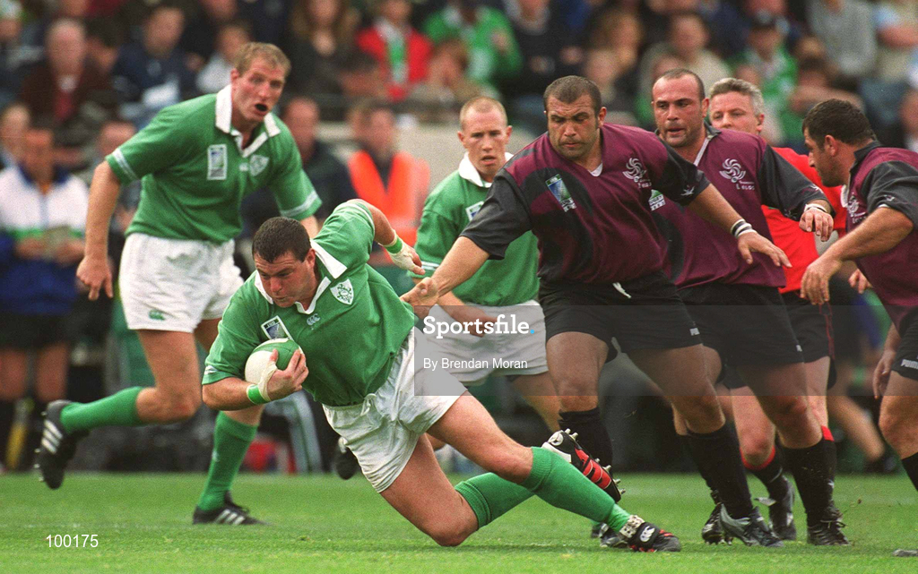 28 September 2002; Reggie Corrigan of Ireland during the Rugby World Cup 2003 Qualifier match between Ireland and Georgia at Lansdowne Road in Dublin. Photo by Brendan Moran/Sportsfile